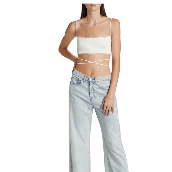 Christopher Esber Cropped Wraparound Tie Top. Size Medium in Ivory. Brand new. - Picture 3 of 4